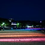白良浜をＬＥＤと音楽で彩るライトパレード始まる