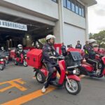 和歌山中央郵便局で年賀郵便配達元旦出発式